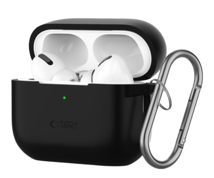Etui na słuchawki Tech-Protect Silicone Hook do Apple Airpods Pro (1.|2. gen.) black